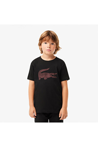 Lacoste Erkek Çocuk Baskılı Siyah T-Shirt