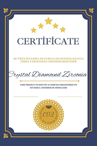 Crystal Diamond Zirconia Işıklı kutuda tamtur ve tektaş yüzük