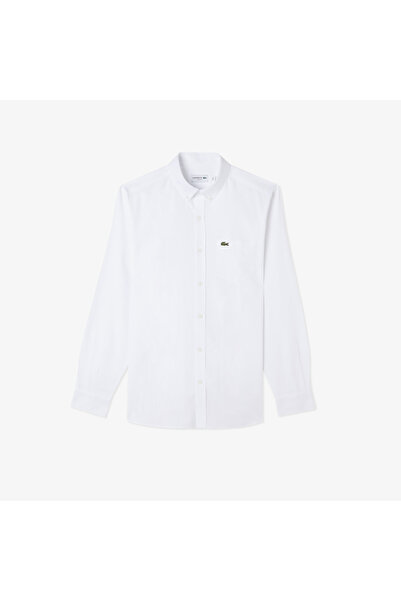 Lacoste Erkek Slim Fit Düğmeli Yaka Beyaz Gömlek