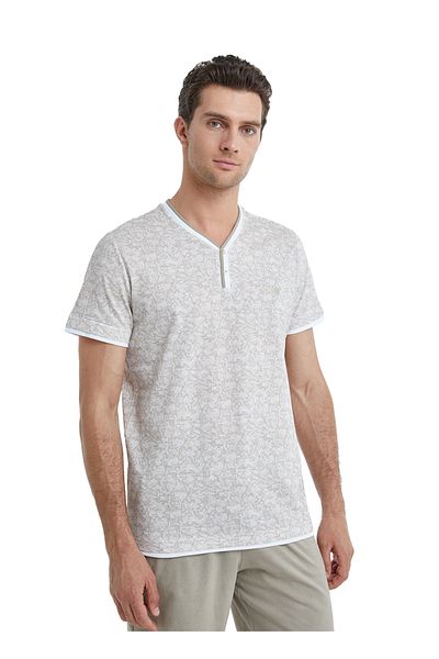 Blackspade 100% ΒΑΜΒΑΚΙ V-NECK ΚΟΝΤΟΜΑΝΙΚΙ ΣΟΡΤΣ ΑΝΔΡΙΚΟ ΣΕΤ ΠΙΤΖΑΜΑ