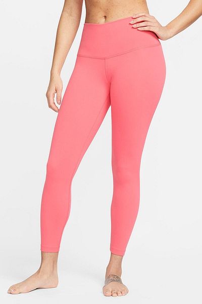 Nike Yoga Dri-Fit High-Rise 7/8 High Waist Tight Women's Leggings Pink