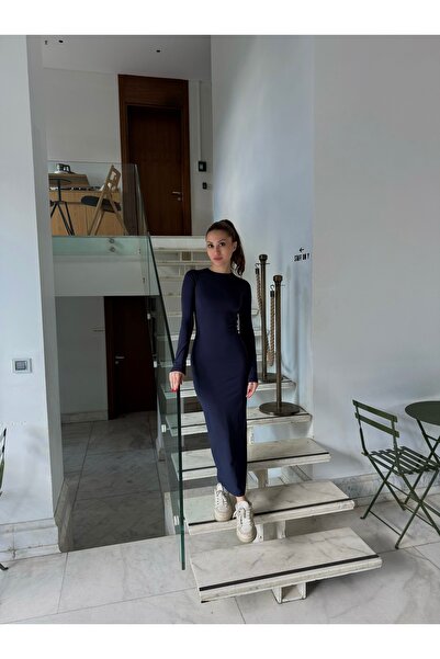 Gallogi Uzun Kollu Maxi "Hailey" Basic Elbise