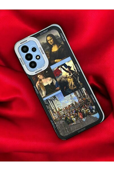 Merwish Transparent Case with Louvreart Pattern 0.2 mm Camera Protection Compatible with Samsung Galaxy A13 and A23