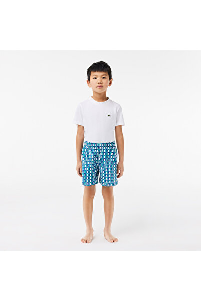 Lacoste Monogram Erkek Çocuk Baskılı Renkli Mayo Şort