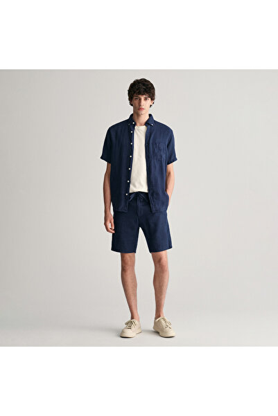 Gant Erkek Lacivert Relaxed Fit Keten Şort