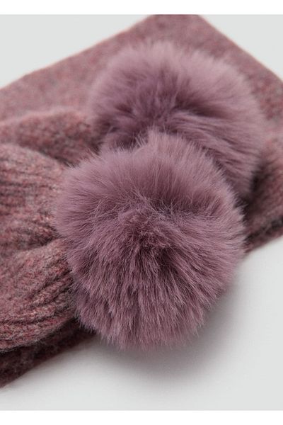 MANGO Kids Zweifarbiger Strickschal mit Pompon