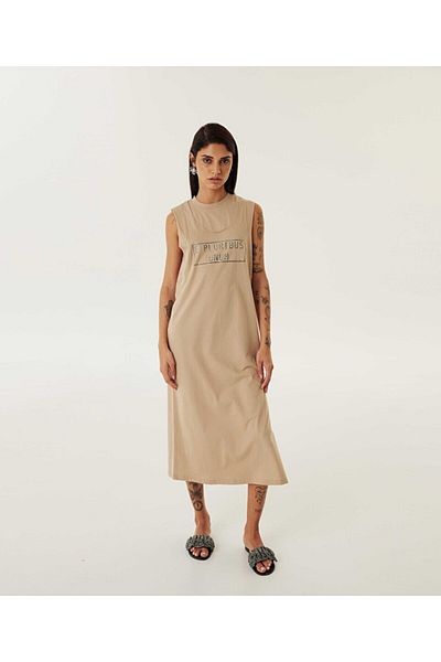 Twist Gekämmtes Slogan-Kleid