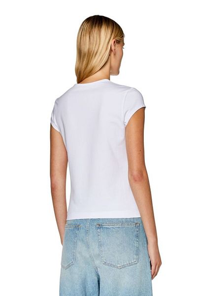 Diesel Tricou cu Logo Alb - Model Oval-D Femei