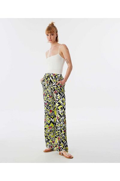 Twist Floral Patterned Abstract Trousers