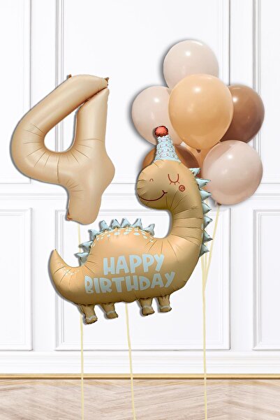 PEKSHOP Retro Dinazor Tema Yaş Balonlu Doğum Günü Balon Zinciri Seti Retro Di...