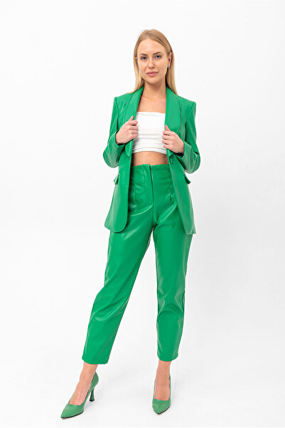 Swass Pantaloni cu talie înaltă din imitație de piele