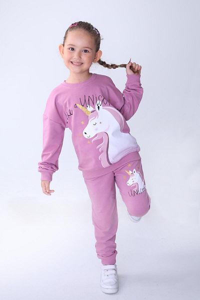 stella kids Unicorn Printed Girl's Suit (100% Cotton)
