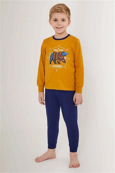 ROLY POLY Men's Waiter Pajama Set - Long Sleeve, Mustard