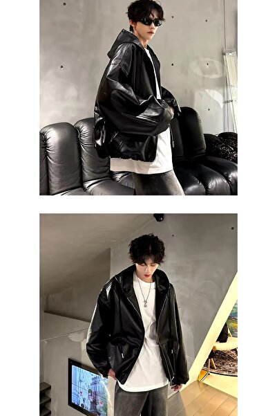 NYC GİYİM TEKSTİL Ultra ovarsize hakiki deri unisex hip hop mont