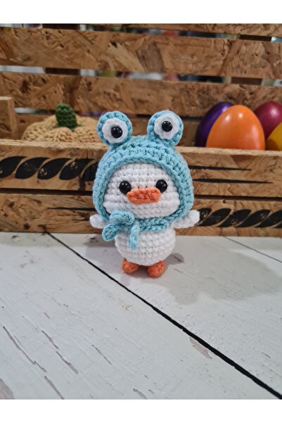On marifet yün ve hobi dünyası Amigurumi örgü oyuncak şapkalı ördek minik ördek