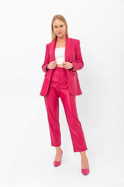Swass Faux Leather Collared High Waist Trousers
