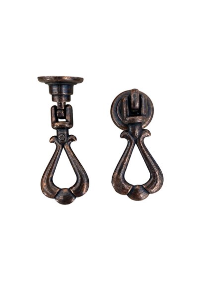 YASAX Eskitme Sallama Düğme Kulp Antik Bakır — 2 Adet