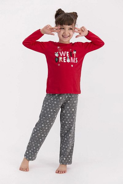 ROLY POLY 2586 Model Red Girl Waiter Pajama Set