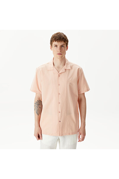 Nautica Erkek Turuncu Classic Fit Kısa Kollu Gömlek
