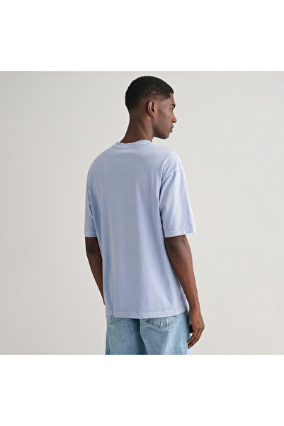 Gant Erkek Mavi Relaxed Fit Bisiklet Yaka Logolu T-shirt