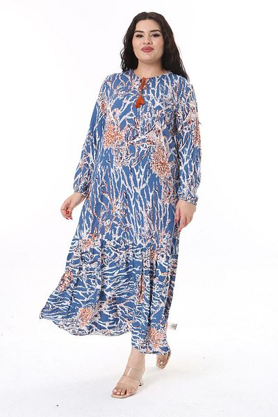 Şans Rochie de damă cu mânecă lungă din țesătură din viscoză colorată, mărime mare - 65N38175