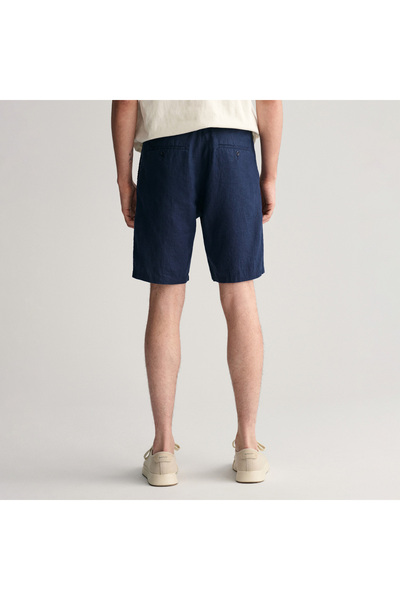Gant Erkek Lacivert Relaxed Fit Keten Şort