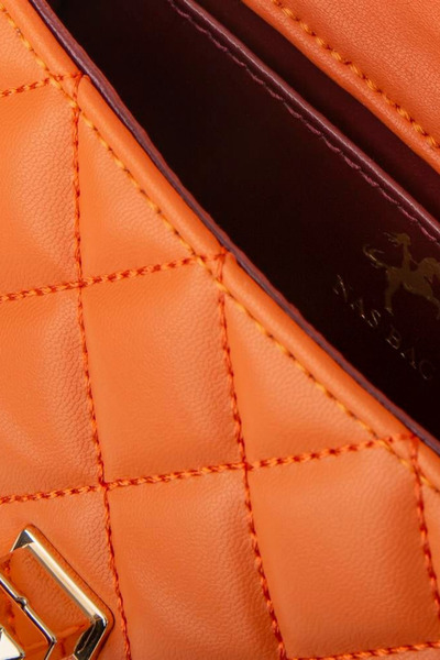 Nas Bag Kadın Çapraz Çanta Kapitone Zincir Detaylı - Turuncu