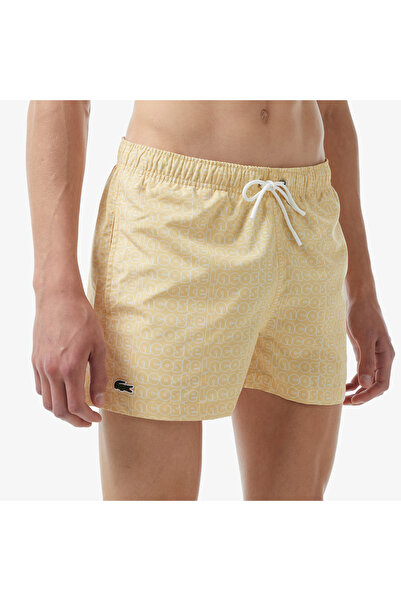 Lacoste Erkek Desenli Sarı Mayo Şort