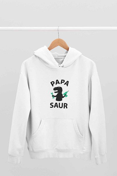 qoeuyl boutique Papasaur Fathers Day Unisex φούτερ με κουκούλα - Fun printed Hoodie