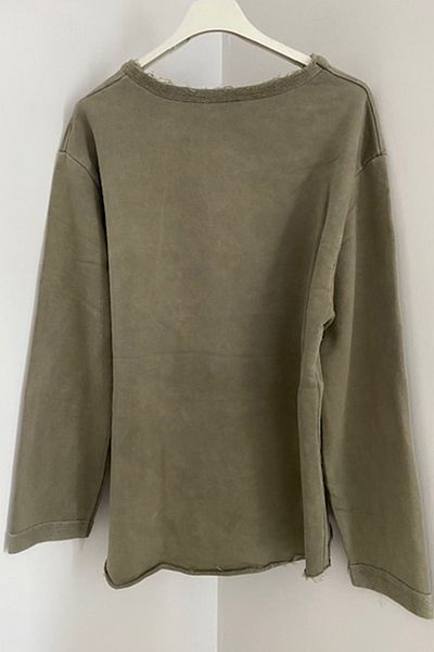 AYASOFYA OTANTIK Women's Khaki Piece Asymmetrical Long Sleeve Blouse Sweatshirt