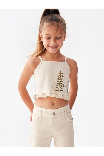 NK Girl - Guipure Detailed Crop Blouse