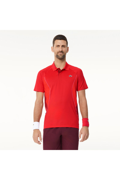 Lacoste SPORT x Novak Djokovic Erkek Regular Fit Kırmızı Polo
