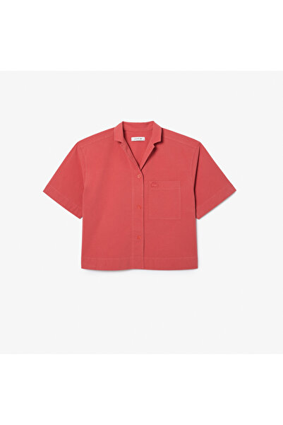 Lacoste Kadın Relaxed Fit Kısa Kollu Pembe Gömlek