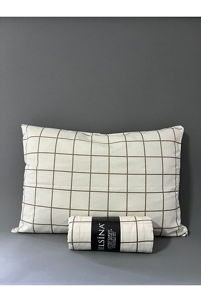 Shopyteks طقم ملاءات مطاطية بنمط مربع مقاس كينج 180x200