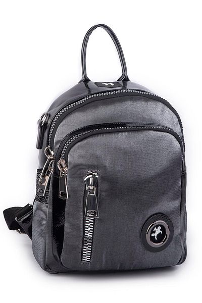 Nas Bag Gray Glitter Stylish Women's Bag - Convertible Backpack and Shoulder Bag, Large Zipper