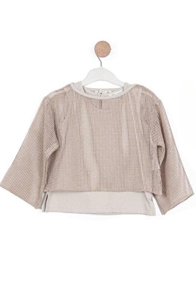 Escabel Κοριτσίστικη μπλούζα διπλή - μακρυμάνικη, διχτυωτή τιράντες