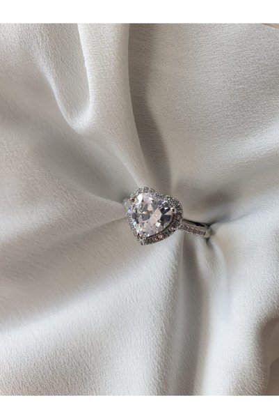 HERCY Zircon Stone Heart Ring |   Single Stone Ring |   Heart Ring |   Free Size Ring |   Adjustable Ring