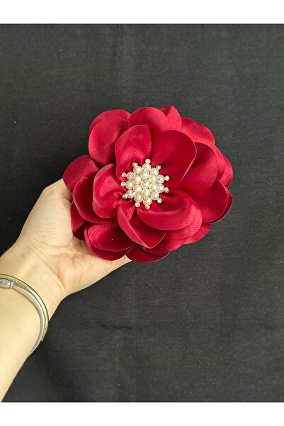 CHANCE GİFT Elegant İğneli Yaka Çiçeği İNCİ TAŞLI Çiçek Broş Kumaş Yakagülü C...