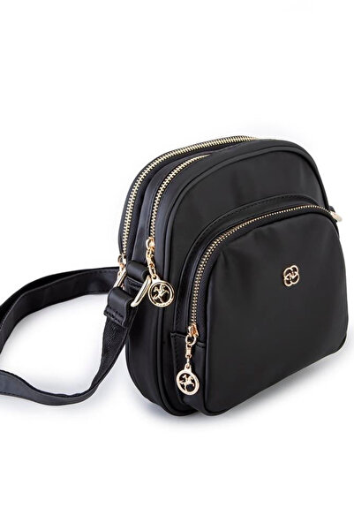 Nas Bag حقيبة كروس نسائية من الساتان الأسود