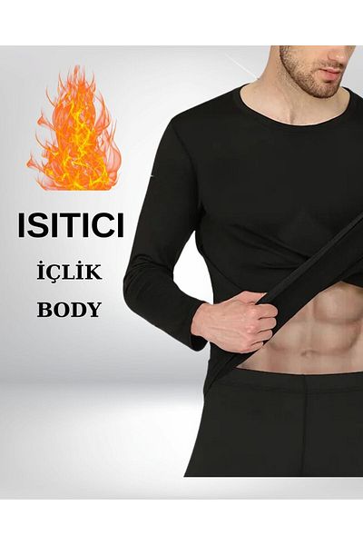 SEBURAM COLLECTION Winter Thermal Heat Capture Men's Black Top Long Sleeve Thermal Tank Top