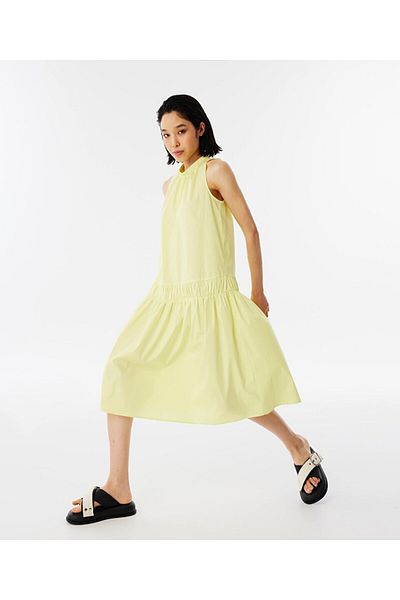 Twist Popeline-Kleid – gerafftes Design
