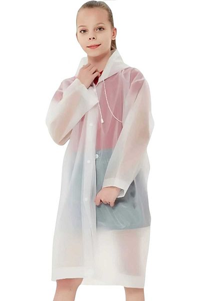 Uniquetrenders Unisex Children's Windproof Hooded Raincoat Eva Raincoat