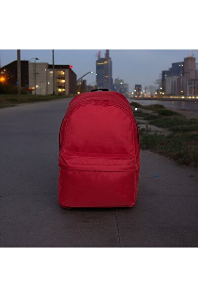 By Polo Club Düz Kırmızı Günlük Seyahat Kurs Sırt Çantası Plain Red Daily Travel Course Backpack(HUGBAG)
