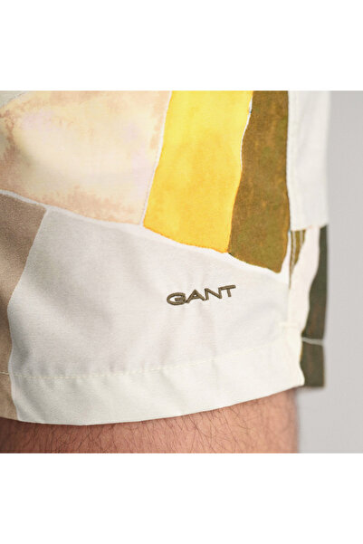 Gant Erkek Sarı Regular Fit Desenli Mayo Şort