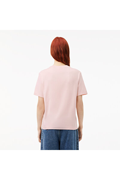Lacoste Kadın Relaxed Fit Bisiklet Yaka Pembe T-Shirt
