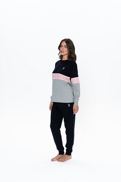 U.S. Polo Assn. U.S. Polo Assn. Women's Gray Melange Cotton Pajamas Set - 2210Omg.A.1St7.Ra.0.Pl.7.U.S2.Ptk