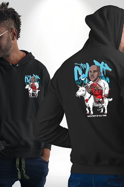 Angemiel Goat Micheal Basketball Sweatshirt - Black Hood, Pocket Print, Unisex