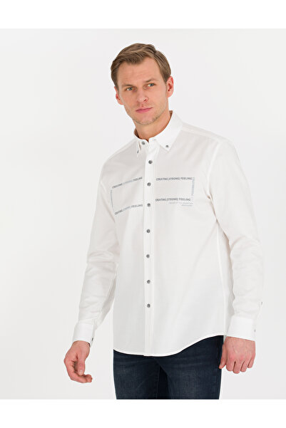 Pierre Cardin قميص أبيض بأكمام طويلة 50266025 -VR013