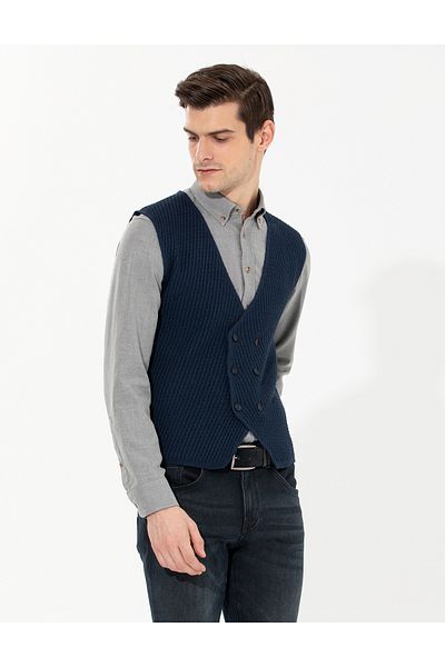 Pierre Cardin Γιλέκο Πλεκτό Navy Blue 50265360-vr033