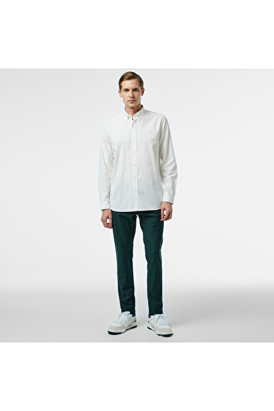 Lacoste Slim Fit Düğmeli Yaka Erkek Beyaz Gömlek
